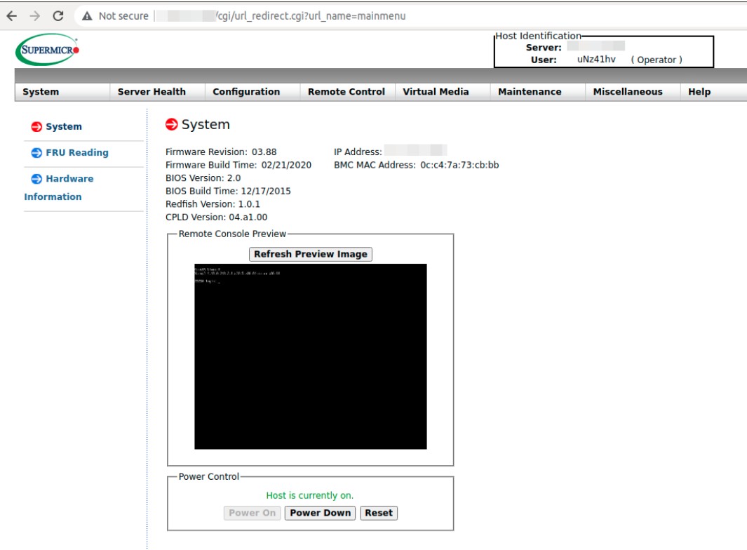 To access the console